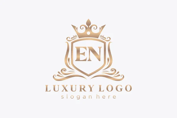 Surat Royal Luxury Logo Template Dalam Vektor Seni Untuk Restoran - Stok Vektor