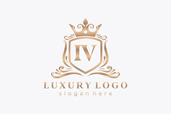 Carta Real Logotipo Luxo Modelo Arte Vetorial Para Restaurante Royalty —  Vetores de Stock