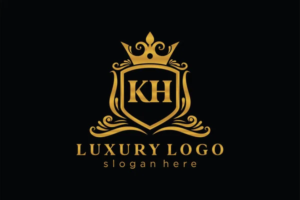 Plantilla Letter Royal Luxury Logo Arte Vectorial Para Restaurante Realeza — Vector de stock