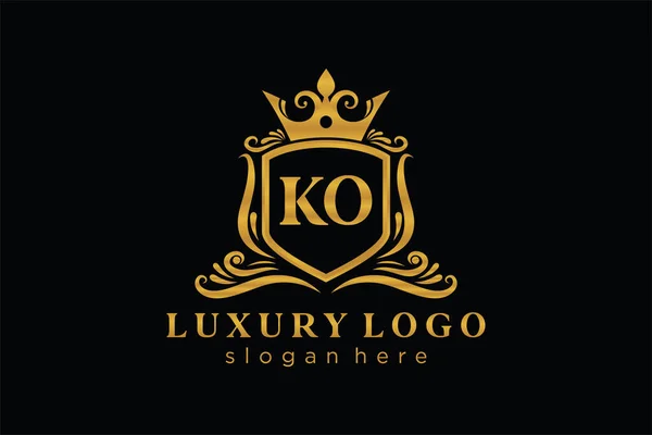 Letter Royal Luxury Logo Template Vectorkunst Voor Restaurant Royalty Boutique — Stockvector