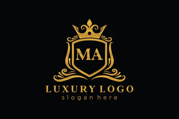 Letter Royal Luxury Logo Template Vector Art Restaurant Royalty Boutique — Stock Vector