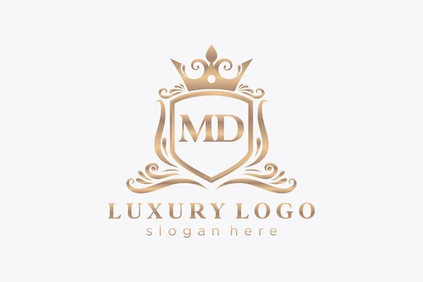 Letter Royal Luxury Logo Vorlage Vektorkunst Für Restaurant Royalty Boutique — Stockvektor