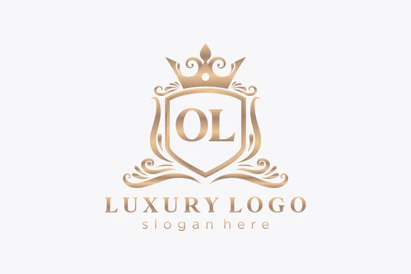 Letter Royal Luxury Logo Template Vector Art Restaurant Royalty Boutique - Stok Vektor