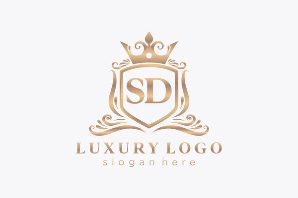 Letter Royal Luxury Векторное Искусство Ресторанов Роялти Бутиков Кафе Отелей — стоковый вектор