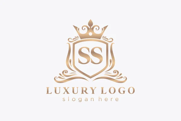 Letter Royal Luxury Векторное Искусство Ресторанов Роялти Бутиков Кафе Отелей — стоковый вектор