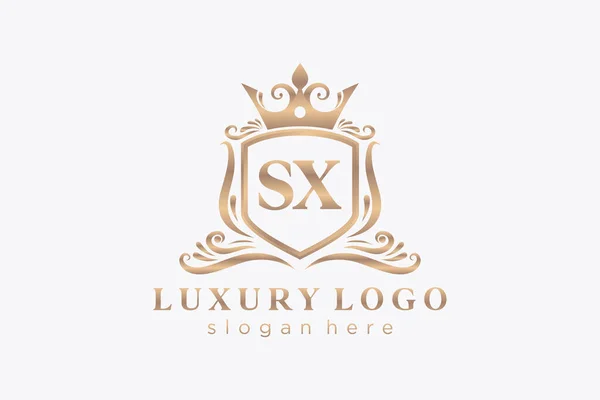 Letter Royal Luxury Logo Template Vector Art Restaurant Royalty Boutique —  Vetores de Stock