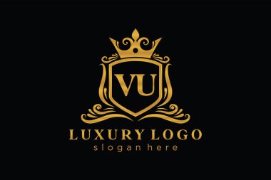 Restoran, Kraliyet Logosu, Butik, Cafe, Otel, Heraldic, Mücevher, Moda ve diğer vektör illüstrasyonları için vektör sanatı şablonu.