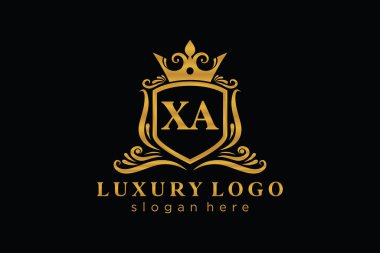 Restoran, Kraliyet Logosu, Butik, Cafe, Otel, Heraldic, Mücevher, Moda ve diğer vektör illüstrasyonları için vektör sanatı şablonu.