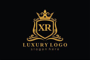 Restoran, Kraliyet Logosu, Butik, Cafe, Otel, Heraldic, Mücevher, Moda ve diğer vektör illüstrasyonları için vektör sanatı şablonu.