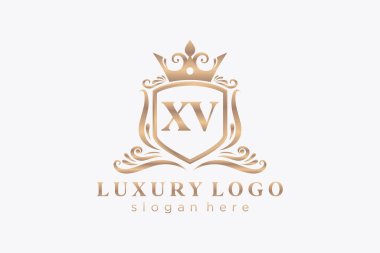 Restoran, Kraliyet Logosu, Butik, Cafe, Otel, Heraldic, Mücevher, Moda ve diğer vektör illüstrasyonları için vektör sanatı şablonu.