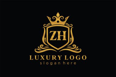 ZI Letter Kraliyet Logosu Restoran, Kraliyet, Butik, Cafe, Otel, Heraldic, Mücevher, Moda ve diğer vektör çizimleri için vektör sanatı şablonu.