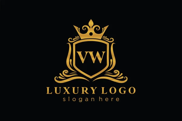 Letter Royal Luxury Logo Template Vector Art Restaurant Royalty Boutique — Vetor de Stock