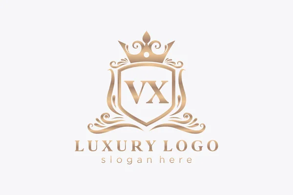 Carta Real Logotipo Luxo Modelo Arte Vetorial Para Restaurante Royalty —  Vetores de Stock