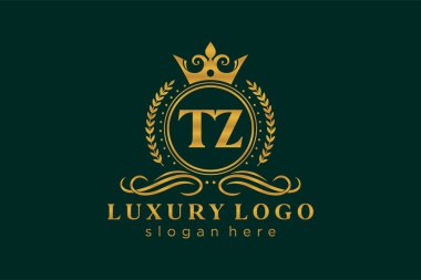 Restoran, Kraliyet Logosu, Butik, Cafe, Otel, Heraldic, Mücevher, Moda ve diğer vektör illüstrasyonları için vektör sanatı şablonu.