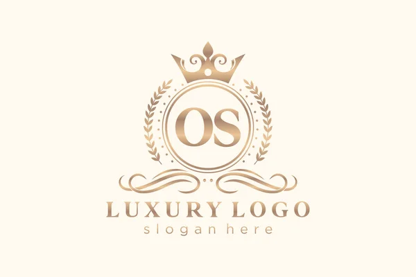 Letter Royal Luxury Logo Template Vector Art Restaurant Royalty Boutique —  Vetores de Stock