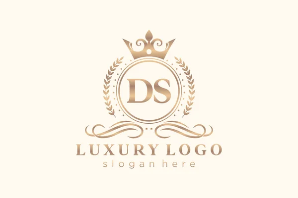 Ds字母Royal Luxury标志模板 用于餐馆 皇家酒店 精品店 咖啡店 Heraldic 时装和其他矢量插图的矢量艺术 — 图库矢量图片
