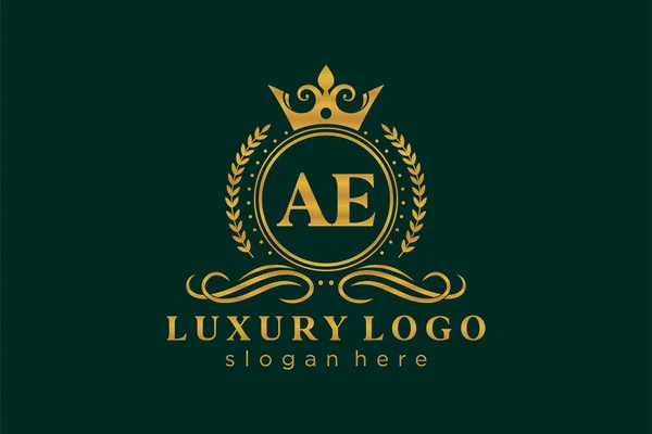 Inggris Letter Royal Luxury Logo Template Vector Art Restaurant Royalty - Stok Vektor