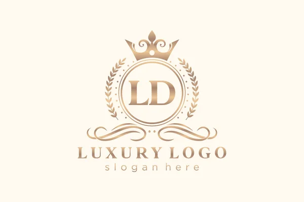 Brev Royal Luxury Logo Mall Vektor Konst För Restaurang Royalty — Stock vektor