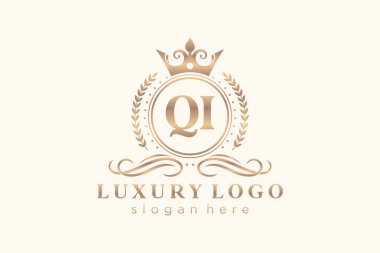 Restoran, Kraliyet Logosu, Butik, Cafe, Otel, Heraldic, Mücevher, Moda ve diğer vektör illüstrasyonları için vektör sanatı şablonu.