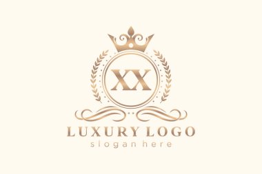 Restoran, Kraliyet Logosu, Butik, Cafe, Otel, Heraldic, Mücevher, Moda ve diğer vektör illüstrasyonları için vektör sanatı şablonu.