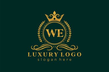 Restoran, Kraliyet, Butik, Cafe, Otel, Heraldic, Mücevher, Moda ve diğer vektör illüstrasyonları için Kraliyet Lüks Logosu 'nun vektör sanatı şablonu.