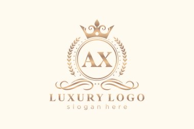 Restoran, Kraliyet Logosu, Butik, Cafe, Otel, Heraldic, Mücevher, Moda ve diğer vektör illüstrasyonları için vektör sanatı şablonu.