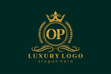 Restoran, Kraliyet Logosu, Restoran, Kraliyet, Butik, Cafe, Otel, Heraldic, Mücevher, Moda ve diğer vektör ilüstrasyonları için vektör sanatı şablonu.