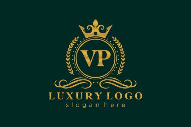 Restaurant, Royalty, Boutique, Cafe, Hotel, Heraldic, Mücevher, Moda ve diğer vektör illüstrasyonları için Kraliyet Logosu Başkan Yardımcısı Şablonu.