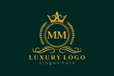 Restoran, Kraliyet Logosu, Butik, Cafe, Otel, Heraldic, Mücevher, Moda ve diğer vektör illüstrasyonları için vektör sanatı şablonu..