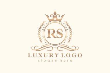 RS Harfi Kraliyet Logosu Restoran, Kraliyet, Butik, Cafe, Otel, Heraldic, Mücevher, Moda ve diğer vektör çizimleri için vektör sanatı şablonu.