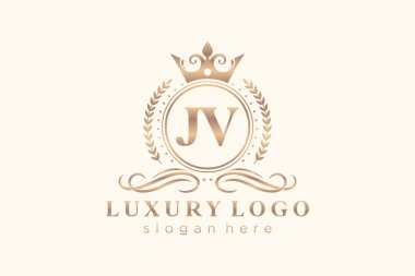 Restoran, Kraliyet Logosu, Butik, Cafe, Otel, Heraldic, Mücevher, Moda ve diğer vektör illüstrasyonları için vektör sanatı şablonu.