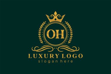 Kraliyet Logosu Restoran, Kraliyet, Butik, Cafe, Otel, Heraldic, Mücevher, Moda ve diğer vektör çizimleri için vektör sanatı şablonu.