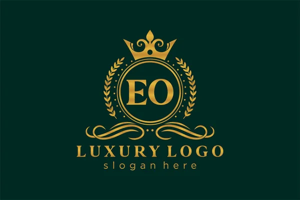 Brief Royal Luxury Logo Template Vectorkunst Voor Restaurant Royalty Boutique — Stockvector