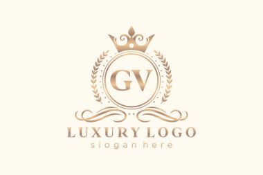 Restoran, Kraliyet Logosu, Butik, Cafe, Otel, Heraldic, Mücevher, Moda ve diğer vektör illüstrasyonları için vektör sanatı şablonu.