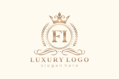 Kraliyet Logosu Restoran, Kraliyet, Butik, Cafe, Otel, Heraldic, Mücevher, Moda ve diğer vektör ilüstrasyonları için vektör sanatı şablonu.