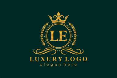 Restoran, Kraliyet, Butik, Cafe, Otel, Heraldic, Mücevher, Moda ve diğer vektör illüstrasyonları için Kraliyet Lekesi Logosu vektör sanatı şablonu.