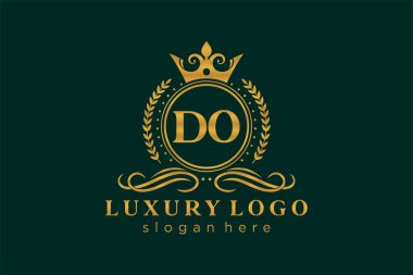 Restoran, Kraliyet, Butik, Cafe, Otel, Heraldic, Mücevher, Moda ve diğer vektör illüstrasyonları için DO Kraliyet Logosu tasarımı.
