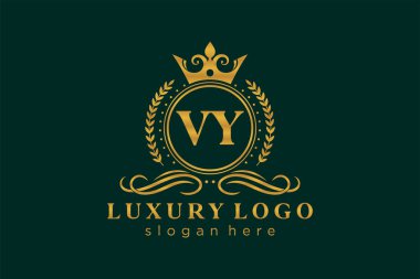 VY Letter Kraliyet Logosu Restoran, Kraliyet, Butik, Cafe, Otel, Heraldic, Mücevher, Moda ve diğer vektör çizimleri için vektör sanatı şablonu.