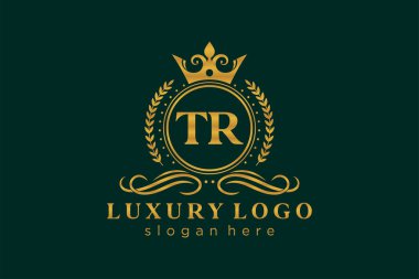 Restoran, Kraliyet Logosu, Butik, Cafe, Otel, Heraldic, Mücevher, Moda ve diğer vektör illüstrasyonları için vektör sanatı şablonu.