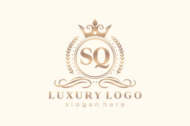 Restoran, Kraliyet Logosu, Butik, Cafe, Otel, Heraldic, Mücevher, Moda ve diğer vektör illüstrasyonları için vektör sanatı şablonu.