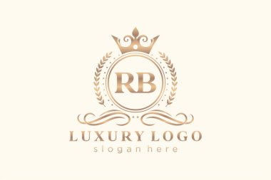 RB Letter Kraliyet Logosu Restoran, Kraliyet, Butik, Cafe, Otel, Heraldic, Mücevher, Moda ve diğer vektör ilüstrasyonları için vektör sanatı şablonu.