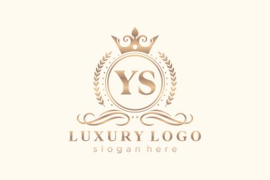 YS Letter Kraliyet Lüks Logosu Restoran, Kraliyet, Butik, Cafe, Otel, Heraldic, Mücevher, Moda ve diğer vektör çizimleri için vektör sanatı şablonu.