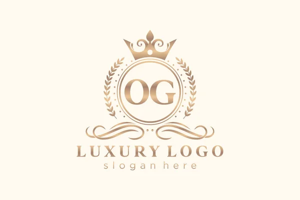 Letter Royal Luxury Logo Vorlage Vektorkunst Für Restaurant Royalty Boutique — Stockvektor