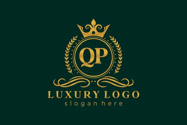Carta Real Logotipo Luxo Modelo Arte Vetorial Para Restaurante Royalty —  Vetores de Stock
