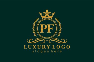Restaurant, Royalty, Boutique, Cafe, Hotel, Heraldic, Mücevher, Moda ve diğer vektör illüstrasyonları için Kraliyet Logosu Şablonu.