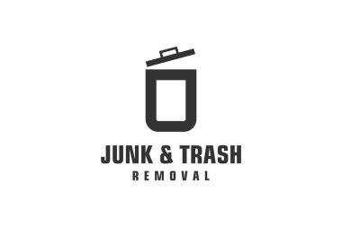 Çöp temizleme logosu tasarımı için O harfi, çevre dostu çöp öğütme servisi, basit minimalist tasarım.