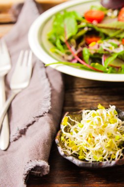 akşam yemeği için salata domates ve turp lahanası