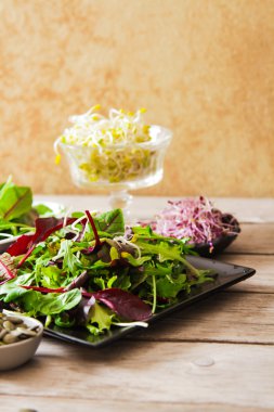 yeşil salata ile lahanası lezzetli yemekler diyet için yaprak