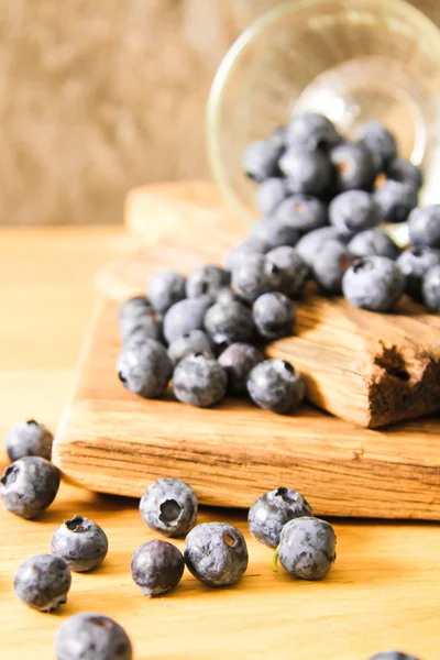 Blueberries in a glass bowl of French — Stock Photo, Image