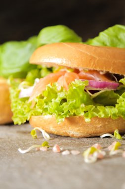 simit somon ve germinated pembe tuz lahanası